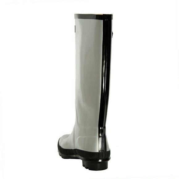 Women's Rain Boots, Rubber Tall Rainboots, #1410, Gunmetal - Picture 3 of 4